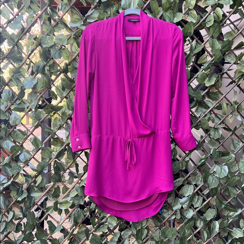 Vici Olivaceous Burgundy Silky Shirtdress Small